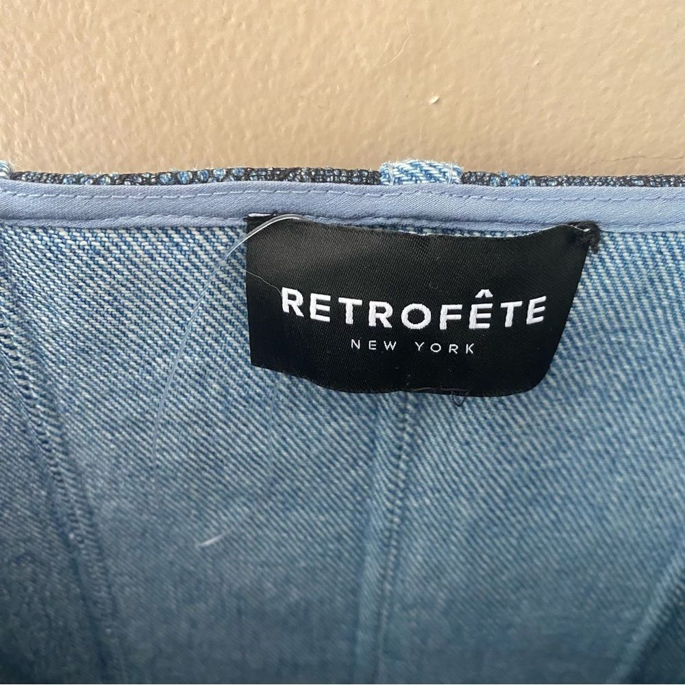 New Retrofete Trice Dress denim lace mini bustier party S $598 - Picture 7 of 14